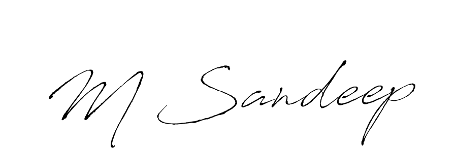 The best way (Antro_Vectra) to make a short signature is to pick only two or three words in your name. The name M Sandeep include a total of six letters. For converting this name. M Sandeep signature style 6 images and pictures png