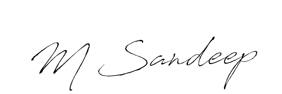 The best way (Antro_Vectra) to make a short signature is to pick only two or three words in your name. The name M Sandeep include a total of six letters. For converting this name. M Sandeep signature style 6 images and pictures png