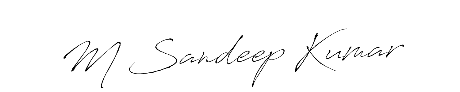 Create a beautiful signature design for name M Sandeep Kumar. With this signature (Antro_Vectra) fonts, you can make a handwritten signature for free. M Sandeep Kumar signature style 6 images and pictures png