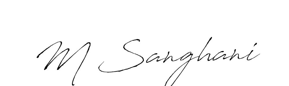 Similarly Antro_Vectra is the best handwritten signature design. Signature creator online .You can use it as an online autograph creator for name M Sanghani. M Sanghani signature style 6 images and pictures png
