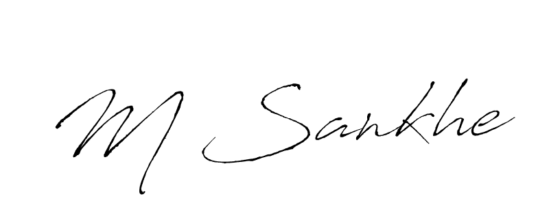 Make a beautiful signature design for name M Sankhe. With this signature (Antro_Vectra) style, you can create a handwritten signature for free. M Sankhe signature style 6 images and pictures png