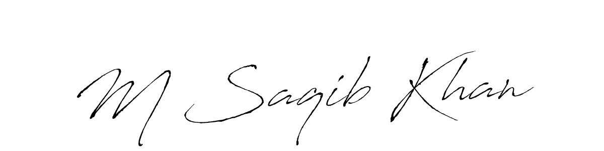 Use a signature maker to create a handwritten signature online. With this signature software, you can design (Antro_Vectra) your own signature for name M Saqib Khan. M Saqib Khan signature style 6 images and pictures png