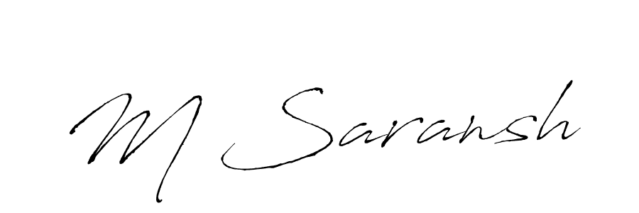 Similarly Antro_Vectra is the best handwritten signature design. Signature creator online .You can use it as an online autograph creator for name M Saransh. M Saransh signature style 6 images and pictures png
