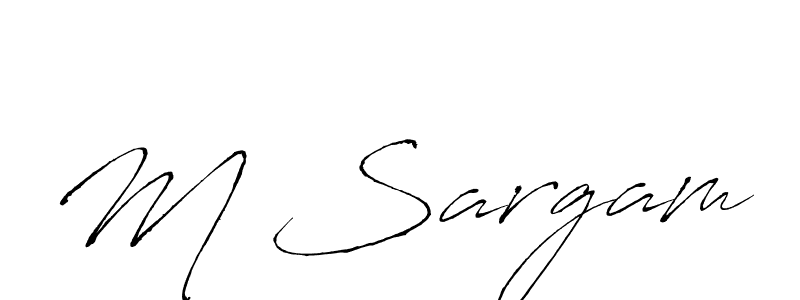 Make a beautiful signature design for name M Sargam. With this signature (Antro_Vectra) style, you can create a handwritten signature for free. M Sargam signature style 6 images and pictures png