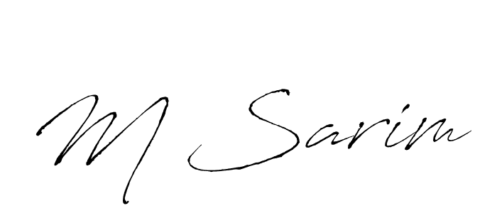 How to make M Sarim signature? Antro_Vectra is a professional autograph style. Create handwritten signature for M Sarim name. M Sarim signature style 6 images and pictures png