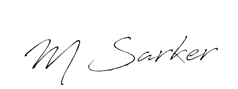 Make a beautiful signature design for name M Sarker. With this signature (Antro_Vectra) style, you can create a handwritten signature for free. M Sarker signature style 6 images and pictures png