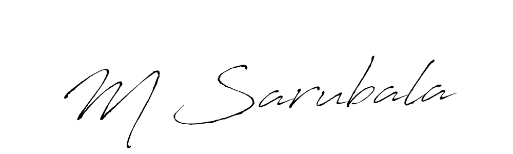 The best way (Antro_Vectra) to make a short signature is to pick only two or three words in your name. The name M Sarubala include a total of six letters. For converting this name. M Sarubala signature style 6 images and pictures png