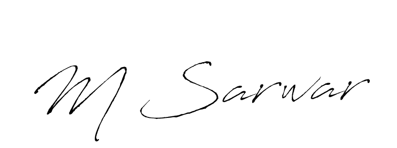 Design your own signature with our free online signature maker. With this signature software, you can create a handwritten (Antro_Vectra) signature for name M Sarwar. M Sarwar signature style 6 images and pictures png