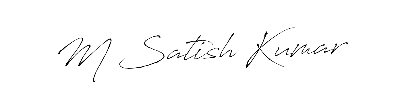 Use a signature maker to create a handwritten signature online. With this signature software, you can design (Antro_Vectra) your own signature for name M Satish Kumar. M Satish Kumar signature style 6 images and pictures png