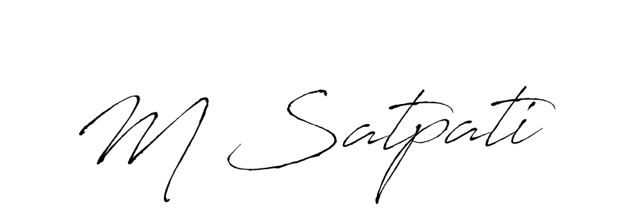 Use a signature maker to create a handwritten signature online. With this signature software, you can design (Antro_Vectra) your own signature for name M Satpati. M Satpati signature style 6 images and pictures png