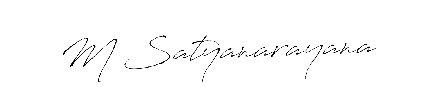 Design your own signature with our free online signature maker. With this signature software, you can create a handwritten (Antro_Vectra) signature for name M Satyanarayana. M Satyanarayana signature style 6 images and pictures png