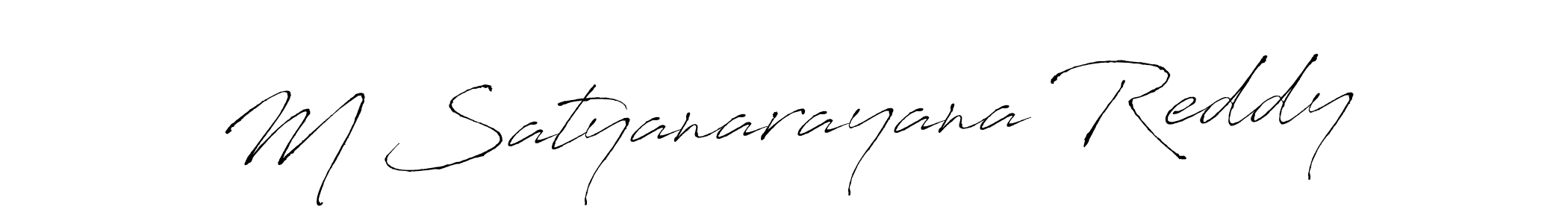 Use a signature maker to create a handwritten signature online. With this signature software, you can design (Antro_Vectra) your own signature for name M Satyanarayana Reddy. M Satyanarayana Reddy signature style 6 images and pictures png