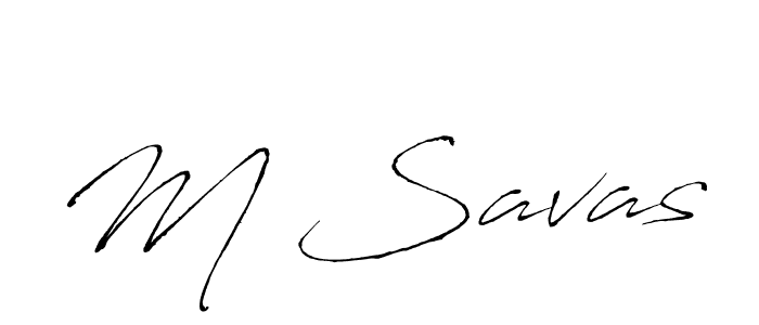 Create a beautiful signature design for name M Savas. With this signature (Antro_Vectra) fonts, you can make a handwritten signature for free. M Savas signature style 6 images and pictures png