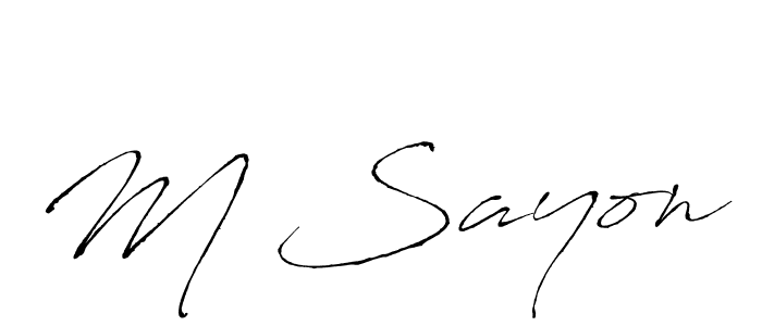 Make a beautiful signature design for name M Sayon. With this signature (Antro_Vectra) style, you can create a handwritten signature for free. M Sayon signature style 6 images and pictures png