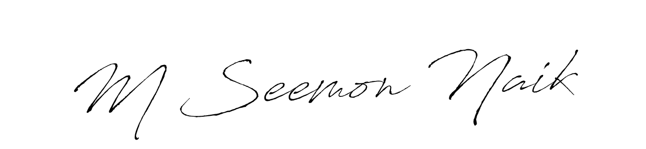 Use a signature maker to create a handwritten signature online. With this signature software, you can design (Antro_Vectra) your own signature for name M Seemon Naik. M Seemon Naik signature style 6 images and pictures png