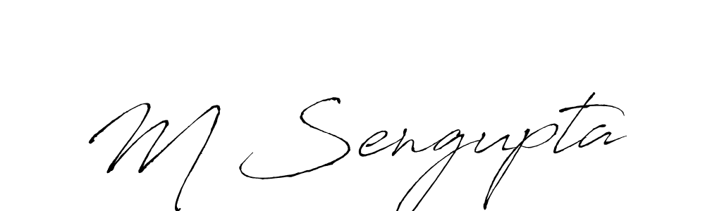 Design your own signature with our free online signature maker. With this signature software, you can create a handwritten (Antro_Vectra) signature for name M Sengupta. M Sengupta signature style 6 images and pictures png