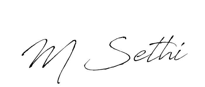 How to make M Sethi name signature. Use Antro_Vectra style for creating short signs online. This is the latest handwritten sign. M Sethi signature style 6 images and pictures png