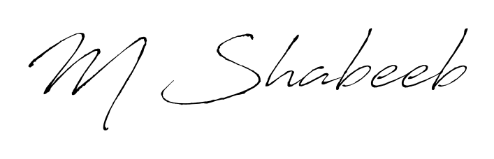 Create your official email sign-off with M Shabeeb name in Antro_Vectra style. Crisp, clean, and perfectly legible across all screens. M Shabeeb signature style 6 images and pictures png