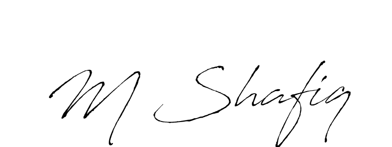 Make a beautiful signature design for name M Shafiq. With this signature (Antro_Vectra) style, you can create a handwritten signature for free. M Shafiq signature style 6 images and pictures png