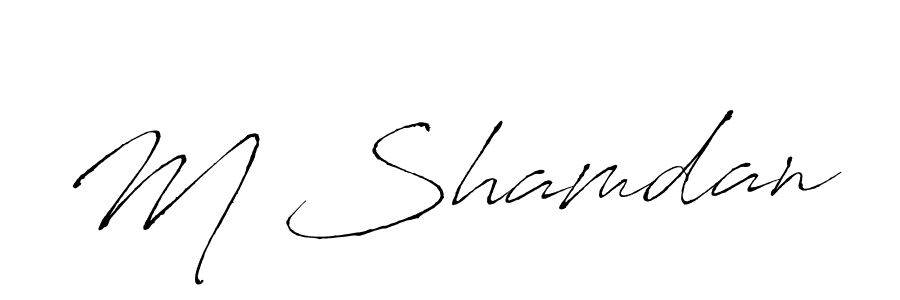 Create a beautiful signature design for name M Shamdan. With this signature (Antro_Vectra) fonts, you can make a handwritten signature for free. M Shamdan signature style 6 images and pictures png