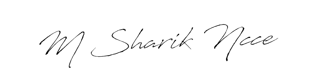 Also You can easily find your signature by using the search form. We will create M Sharik Ncce name handwritten signature images for you free of cost using Antro_Vectra sign style. M Sharik Ncce signature style 6 images and pictures png