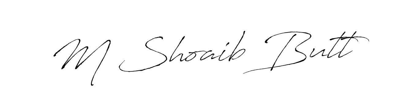 The best way (Antro_Vectra) to make a short signature is to pick only two or three words in your name. The name M Shoaib Butt include a total of six letters. For converting this name. M Shoaib Butt signature style 6 images and pictures png