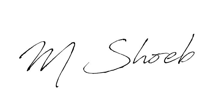 How to make M Shoeb name signature. Use Antro_Vectra style for creating short signs online. This is the latest handwritten sign. M Shoeb signature style 6 images and pictures png