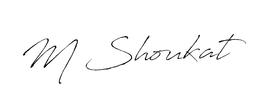 M Shoukat stylish signature style. Best Handwritten Sign (Antro_Vectra) for my name. Handwritten Signature Collection Ideas for my name M Shoukat. M Shoukat signature style 6 images and pictures png