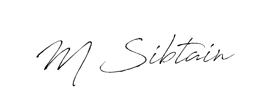 Make a beautiful signature design for name M Sibtain. With this signature (Antro_Vectra) style, you can create a handwritten signature for free. M Sibtain signature style 6 images and pictures png