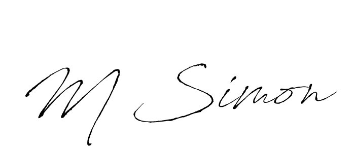 The best way (Antro_Vectra) to make a short signature is to pick only two or three words in your name. The name M Simon include a total of six letters. For converting this name. M Simon signature style 6 images and pictures png