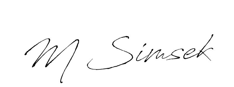 Design your own signature with our free online signature maker. With this signature software, you can create a handwritten (Antro_Vectra) signature for name M Simsek. M Simsek signature style 6 images and pictures png