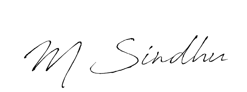 You should practise on your own different ways (Antro_Vectra) to write your name (M Sindhu) in signature. don't let someone else do it for you. M Sindhu signature style 6 images and pictures png