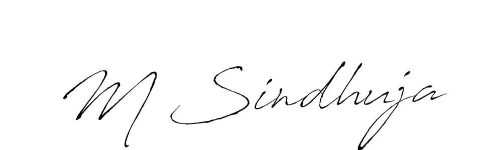 Similarly Antro_Vectra is the best handwritten signature design. Signature creator online .You can use it as an online autograph creator for name M Sindhuja. M Sindhuja signature style 6 images and pictures png