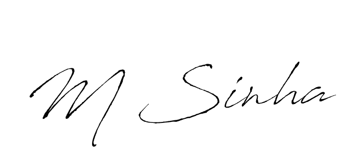 Create a beautiful signature design for name M Sinha. With this signature (Antro_Vectra) fonts, you can make a handwritten signature for free. M Sinha signature style 6 images and pictures png