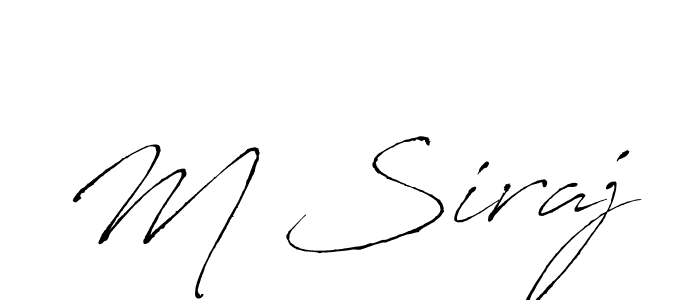 Also You can easily find your signature by using the search form. We will create M Siraj name handwritten signature images for you free of cost using Antro_Vectra sign style. M Siraj signature style 6 images and pictures png