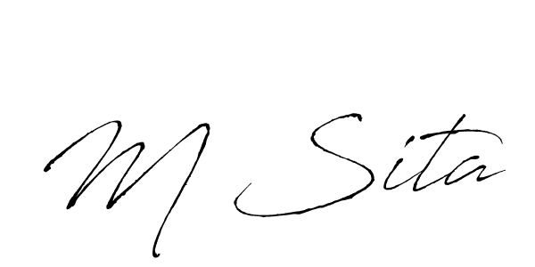 Use a signature maker to create a handwritten signature online. With this signature software, you can design (Antro_Vectra) your own signature for name M Sita. M Sita signature style 6 images and pictures png