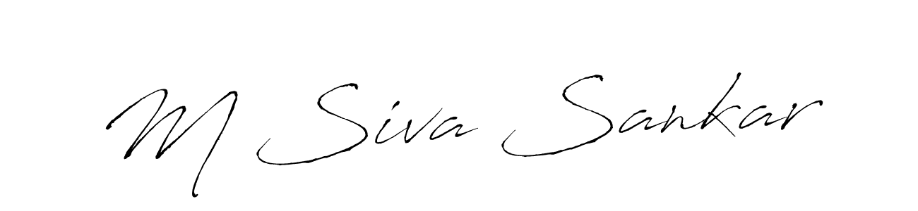 Use a signature maker to create a handwritten signature online. With this signature software, you can design (Antro_Vectra) your own signature for name M Siva Sankar. M Siva Sankar signature style 6 images and pictures png