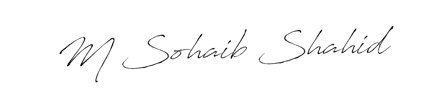 The best way (Antro_Vectra) to make a short signature is to pick only two or three words in your name. The name M Sohaib Shahid include a total of six letters. For converting this name. M Sohaib Shahid signature style 6 images and pictures png