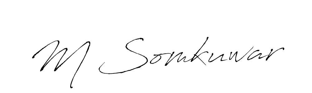 Use a signature maker to create a handwritten signature online. With this signature software, you can design (Antro_Vectra) your own signature for name M Somkuwar. M Somkuwar signature style 6 images and pictures png