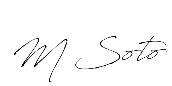 if you are searching for the best signature style for your name M Soto. so please give up your signature search. here we have designed multiple signature styles  using Antro_Vectra. M Soto signature style 6 images and pictures png