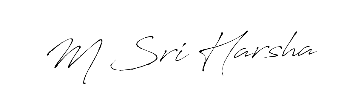 How to make M Sri Harsha name signature. Use Antro_Vectra style for creating short signs online. This is the latest handwritten sign. M Sri Harsha signature style 6 images and pictures png
