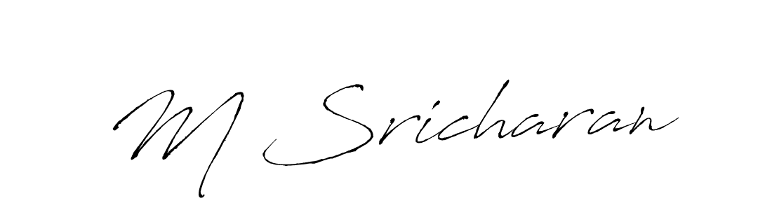M Sricharan stylish signature style. Best Handwritten Sign (Antro_Vectra) for my name. Handwritten Signature Collection Ideas for my name M Sricharan. M Sricharan signature style 6 images and pictures png