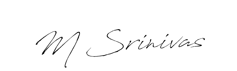 Design your own signature with our free online signature maker. With this signature software, you can create a handwritten (Antro_Vectra) signature for name M Srinivas. M Srinivas signature style 6 images and pictures png