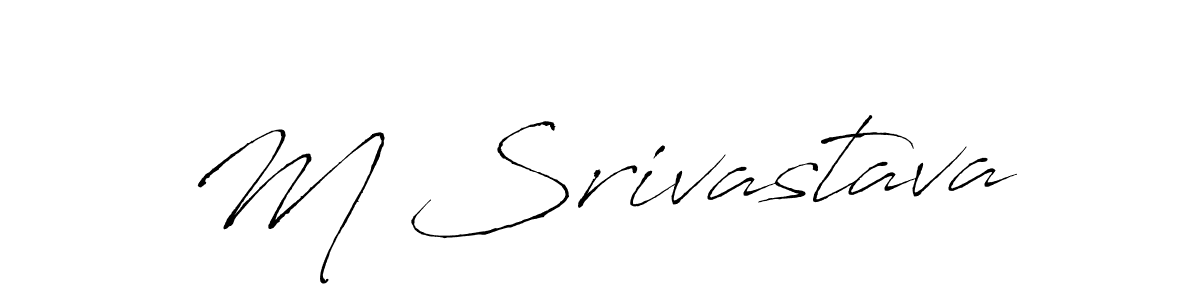 Design your own signature with our free online signature maker. With this signature software, you can create a handwritten (Antro_Vectra) signature for name M Srivastava. M Srivastava signature style 6 images and pictures png