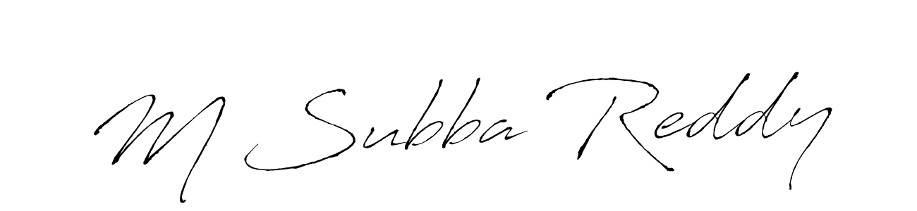 Design your own signature with our free online signature maker. With this signature software, you can create a handwritten (Antro_Vectra) signature for name M Subba Reddy. M Subba Reddy signature style 6 images and pictures png