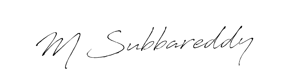 How to make M Subbareddy name signature. Use Antro_Vectra style for creating short signs online. This is the latest handwritten sign. M Subbareddy signature style 6 images and pictures png