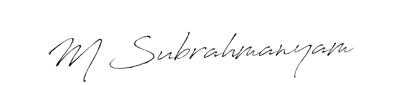 You can use this online signature creator to create a handwritten signature for the name M Subrahmanyam. This is the best online autograph maker. M Subrahmanyam signature style 6 images and pictures png