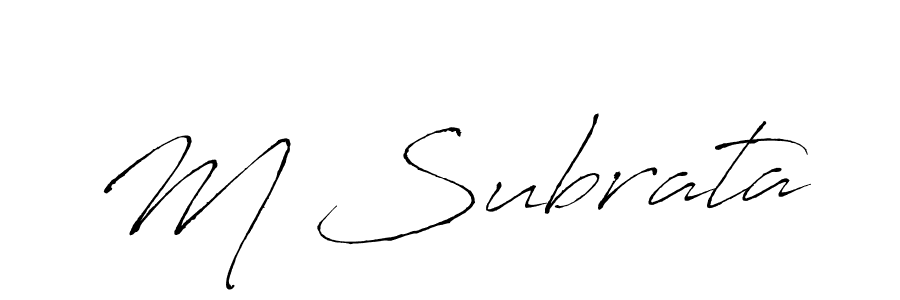 M Subrata stylish signature style. Best Handwritten Sign (Antro_Vectra) for my name. Handwritten Signature Collection Ideas for my name M Subrata. M Subrata signature style 6 images and pictures png