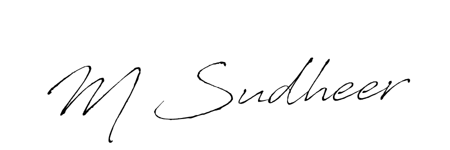 M Sudheer stylish signature style. Best Handwritten Sign (Antro_Vectra) for my name. Handwritten Signature Collection Ideas for my name M Sudheer. M Sudheer signature style 6 images and pictures png