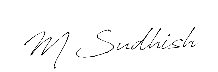 You can use this online signature creator to create a handwritten signature for the name M Sudhish. This is the best online autograph maker. M Sudhish signature style 6 images and pictures png